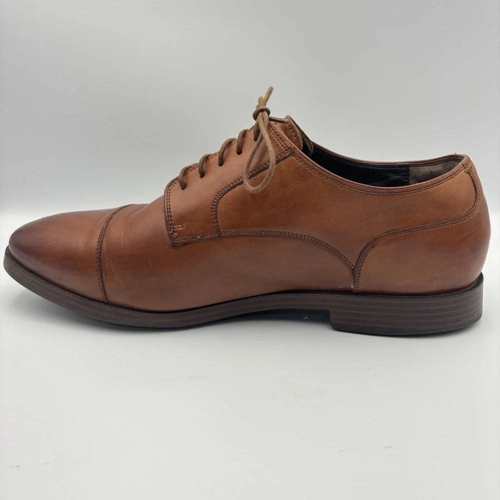 Cole Haan Grand OS Dress Shoes Mens 10.5W Oxford Camel Brown Cap Toe  C23771